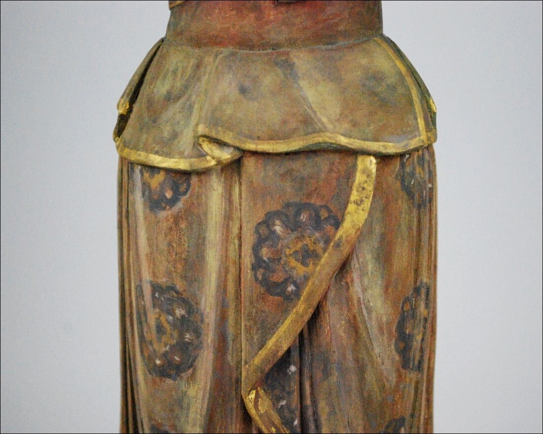  capital ..[ now ...] work gold paint color tree carving ... image Buddhist image also box height :41cm