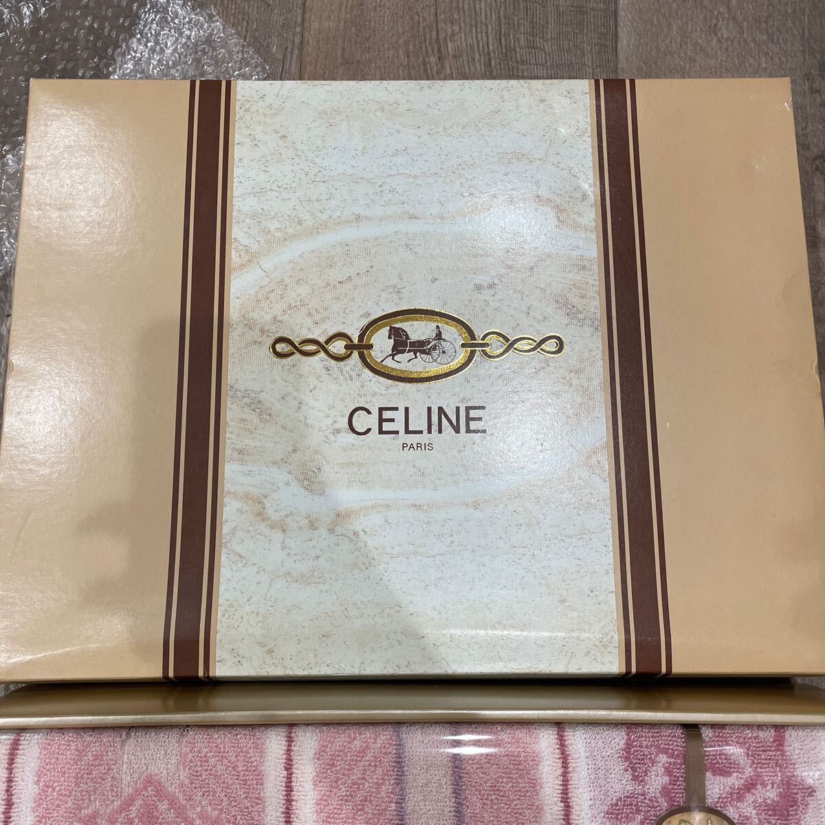  new goods unused storage goods CELINE Celine ada-juRSE5553460 towelket 140×190 single pink west river industry cotton 100% boxed .. goods beautiful goods 