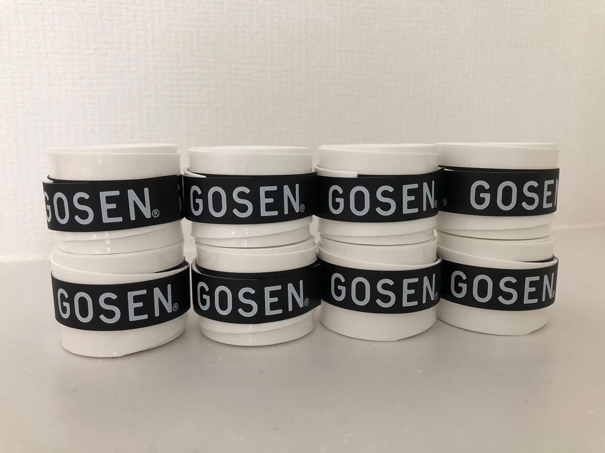 GOSEN グリップテープ 8個★迅速発送 白 オーバーグリップテープ テニス バドミントン ゴーセン＊色変更可