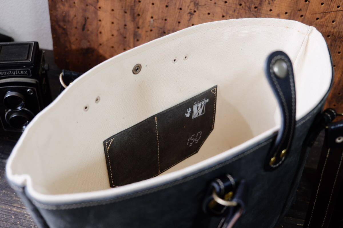 ◆◇イタリア産ブッテロ牛革バックスキンレザートートバッグ Ｌサイズ大容量Ａ4 作家手作り★グレイスエード日本製帆布鞄ハンドメイドの画像9