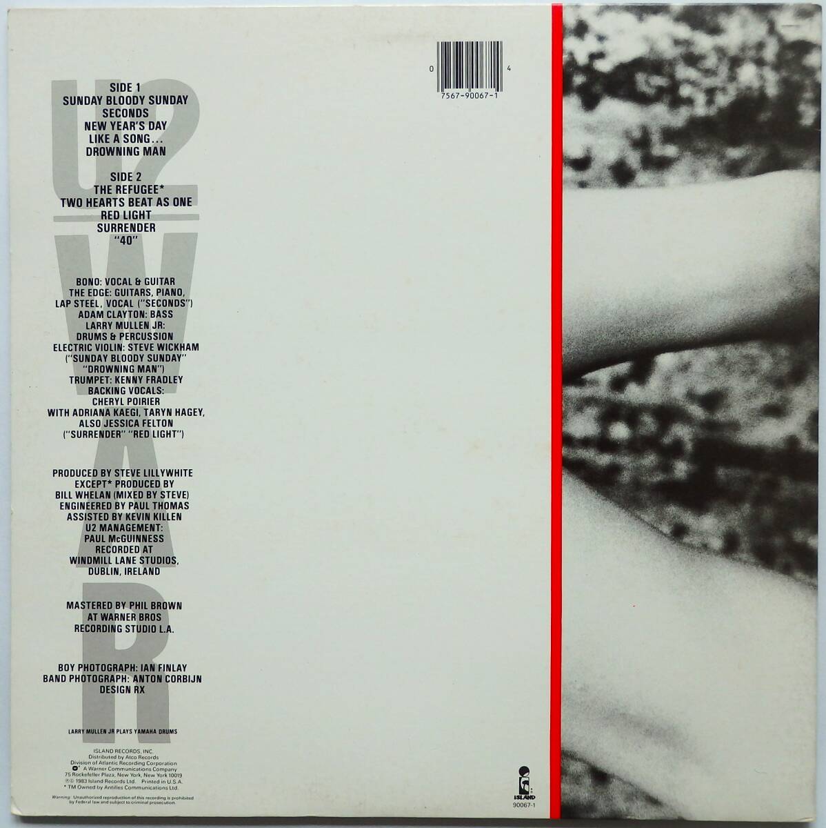 【1983年USオリジナル盤/Specialty Pressing/GFS/ライトブルーラベル/即決盤】 U2 / Warの画像3