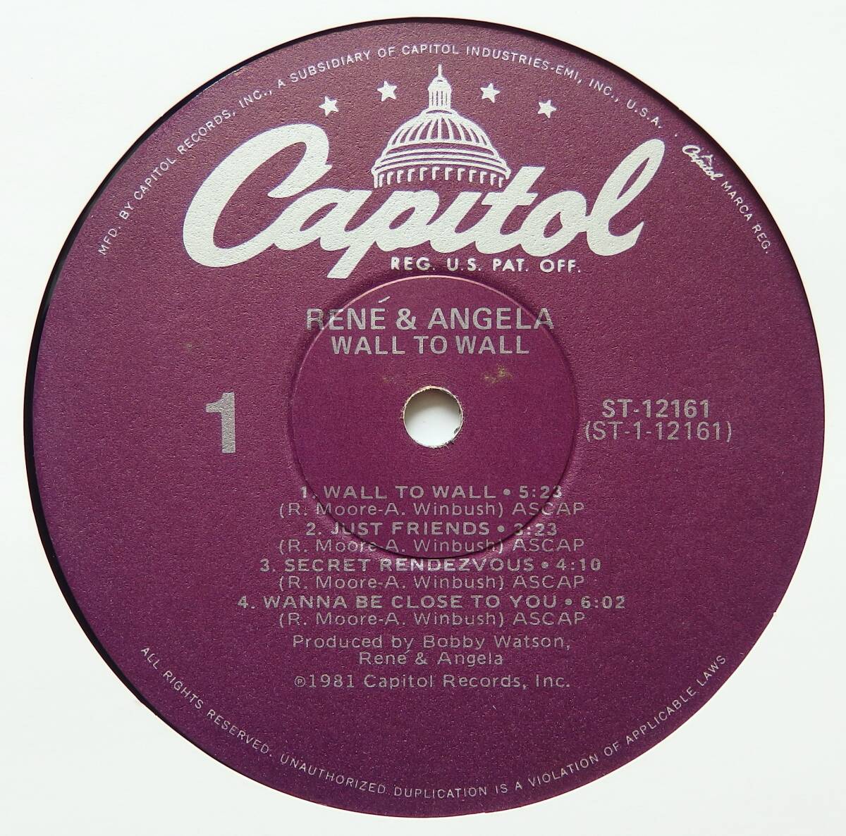 【1981年2nd/USオリジナル盤/ブギー名盤】 RENE & ANGELA / Wall To Wallの画像5