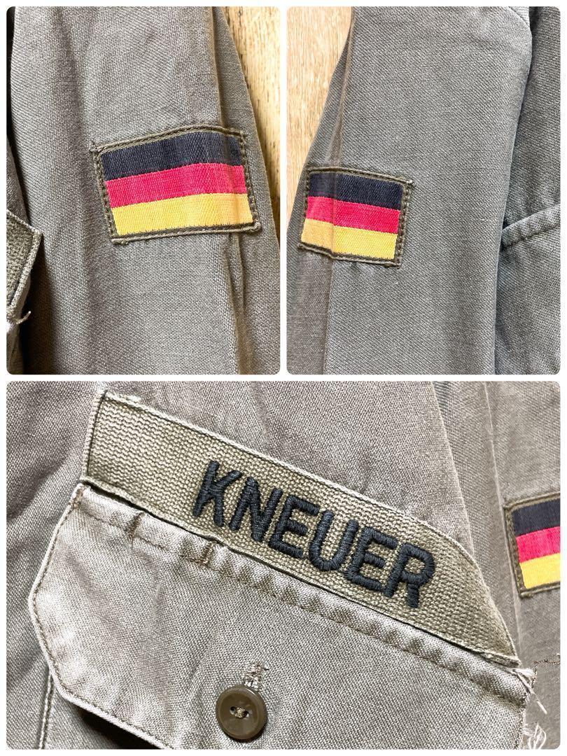 《ドイツ製》german army7 緑☆モールスキンジャケット L 刺繍