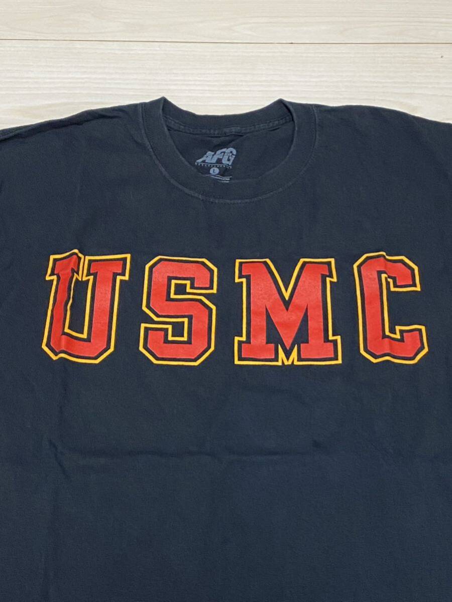 沖縄米軍放出品　Tシャツ　LARGE OKINAWA MARINES 古着　USMC サバゲー　ミリタリー 半袖(11-7)_画像2