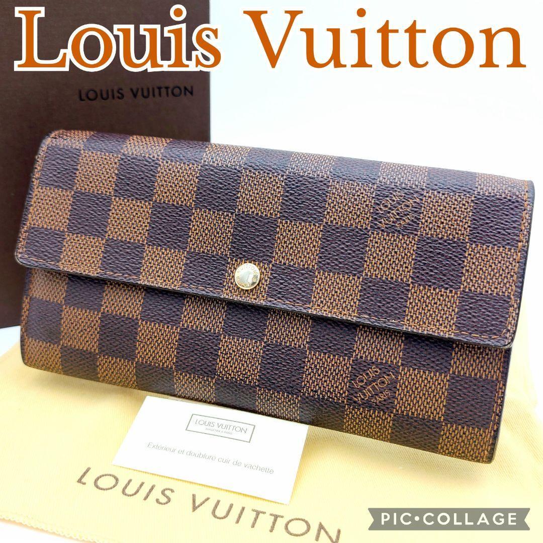 極美品 Louis Vuitton ルイヴィトン 長財布 ダミエ エベヌ ポルトフォイユ・サラ　N61734　 専用箱付き　袋付き_画像1