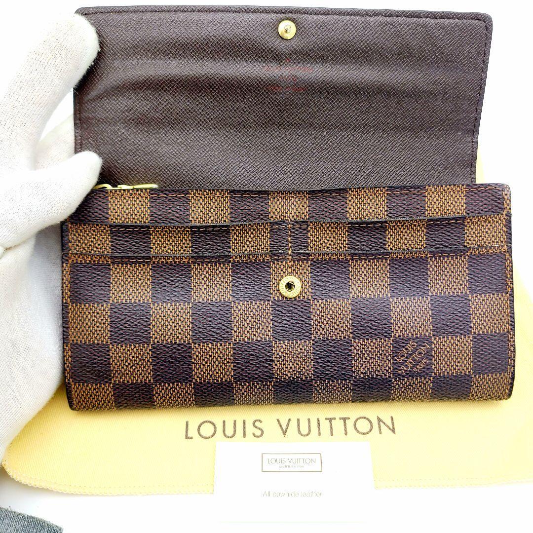 極美品 Louis Vuitton ルイヴィトン 長財布 ダミエ エベヌ ポルトフォイユ・サラ　N61734　 専用箱付き　袋付き_画像4