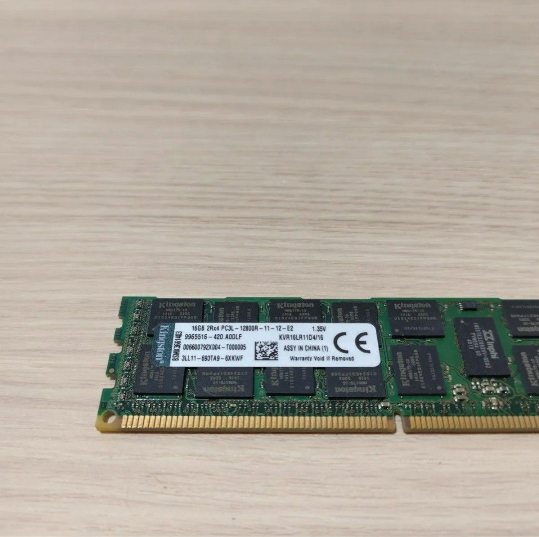 PC3L-12800R　ECC  16GB　動作確認済み　24時間以内発送 サーバー用　 DDR3 1600R 　Kingston