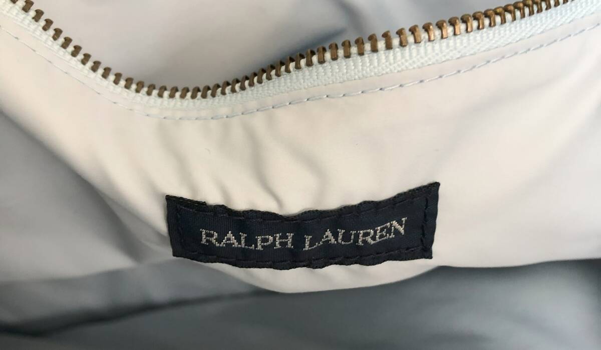 no22441 Ralph Loren ラルフローレン ビッグポニー ナイロン キャンバス キルティング 肩掛けショルダー トート バッグ ☆の画像7