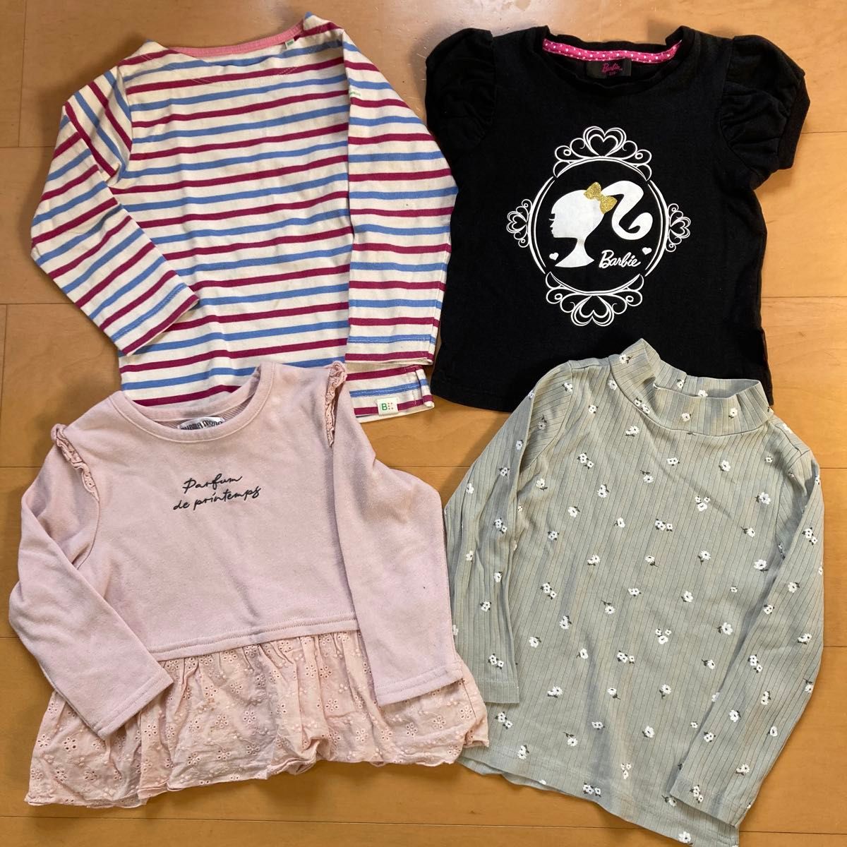 女の子　ロンT 半袖Tシャツ　トレーナー　ハイネック　ロンT 100 4枚 長袖Tシャツ Tシャツ　まとめ買い　まとめ売り