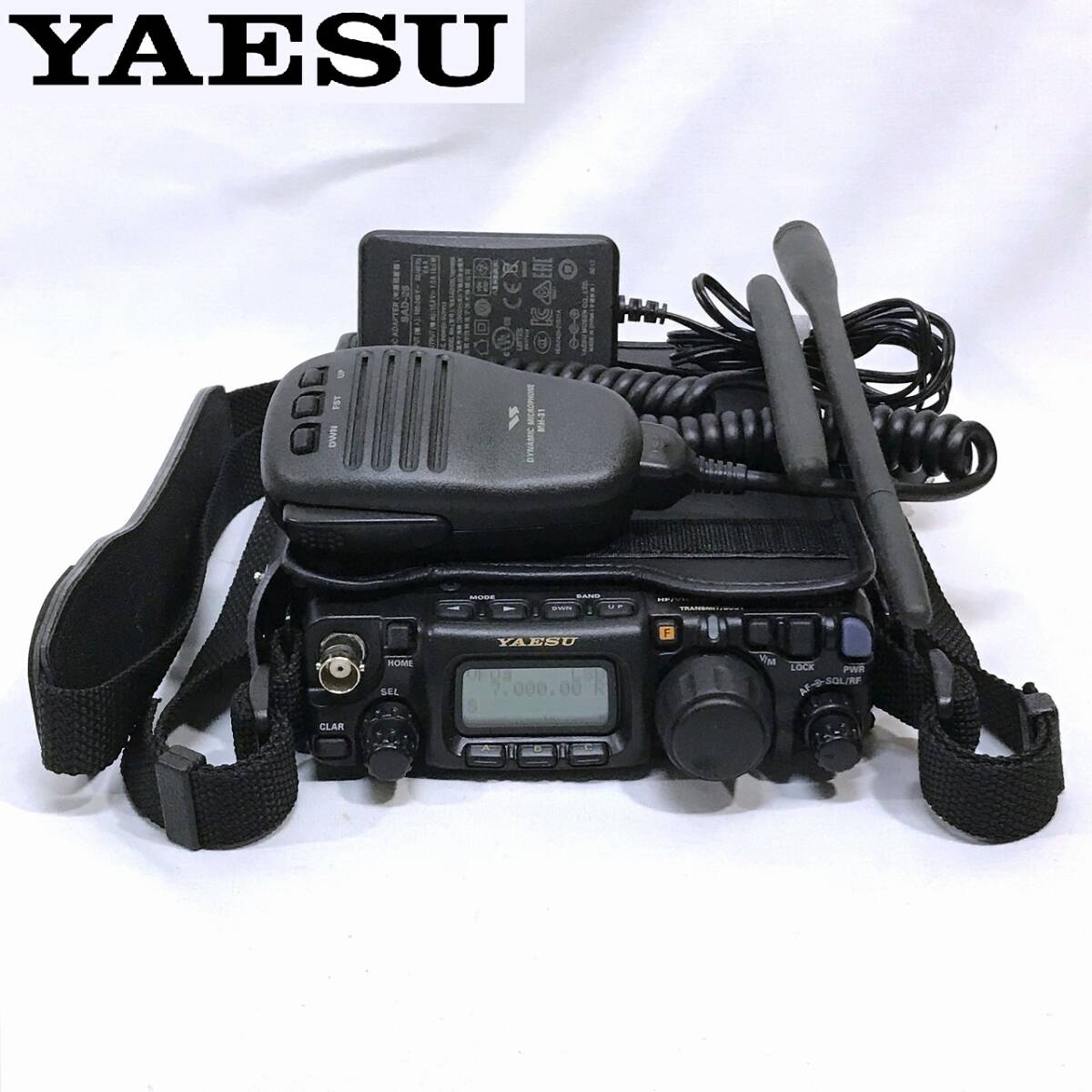  beautiful goods Yaesu wireless YAESU FT-818ND HF/50/144/430M Hz band sending output 6W transceiver / whip antenna adaptor Mike belt exclusive use case attaching 