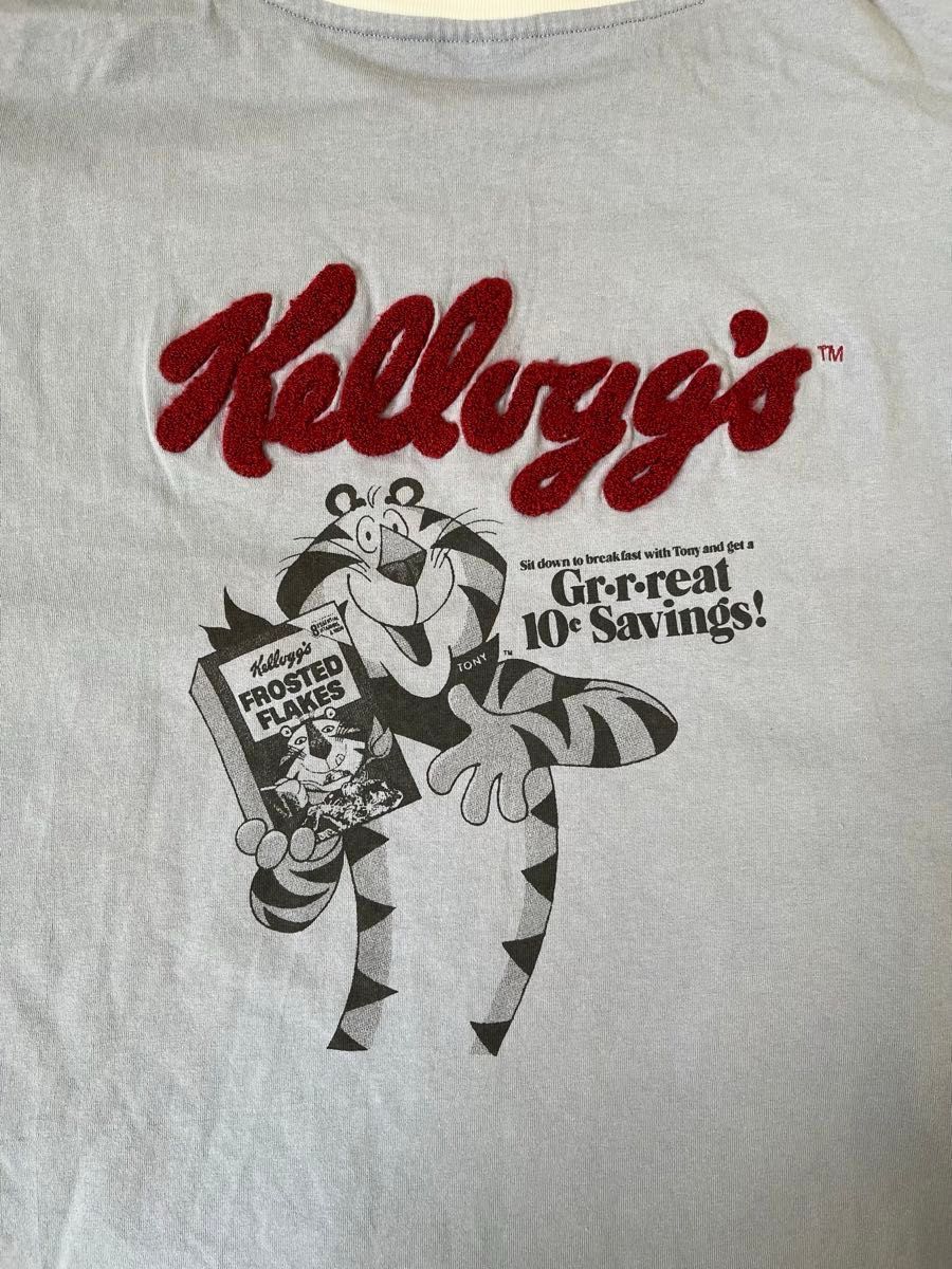 ケロッグ ブルーグレー Tシャツ Lサイズ 美品　　　Kelloggs vintage