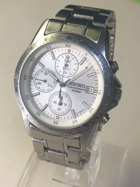 整理⑤ 完動良品 SEIKO【セイコー 7T92-0DW0 クロノグラフ 100M】クォーツの画像2