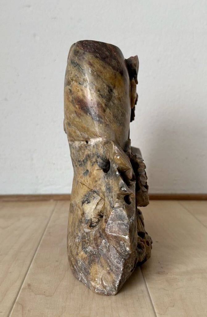 (4377P) 彫刻　アンティーク　骨董　美術　玉石　天然石　花瓶_画像4