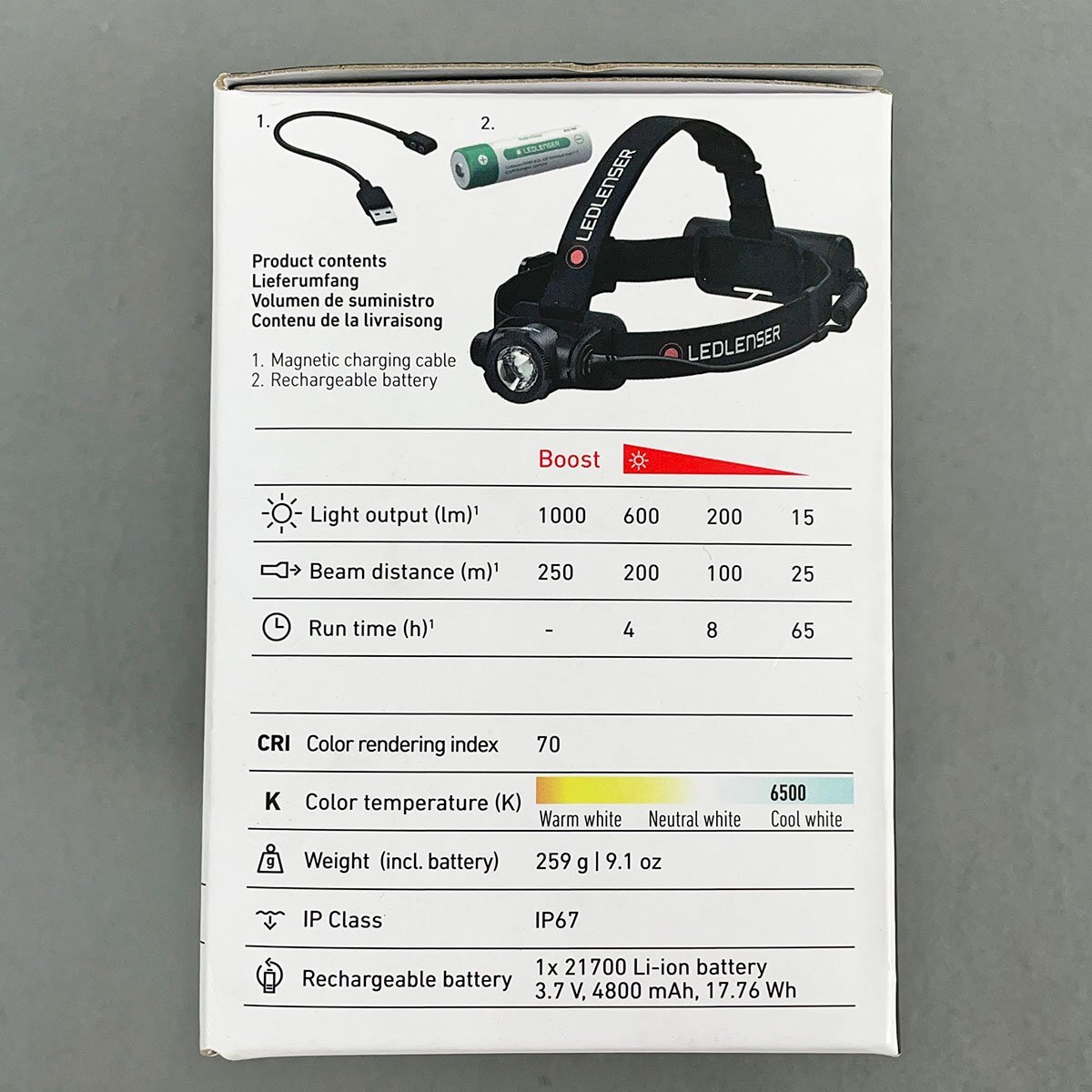未使用品 LEDLENSER レッドレンザー H7R CORE 充電式LEDヘッドライト [R13133]の画像6