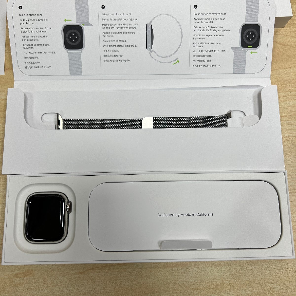 Apple AppleWatchSeries9 ステンレススチール 41mm ミラネーゼループ シルバーの画像3
