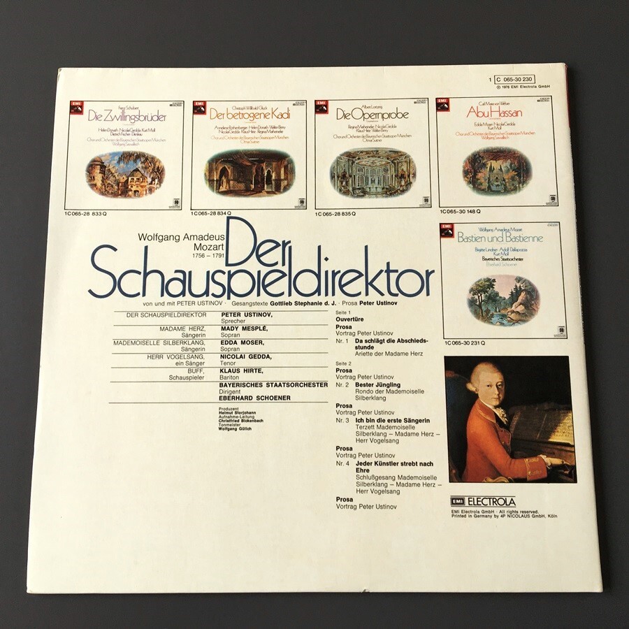 [j12]/ 独盤 4ch LP /『モーツァルト 劇場支配人 シェーナー Mozart Der Schauspieldirektor Schoener』/ 1C 065-30 230の画像2