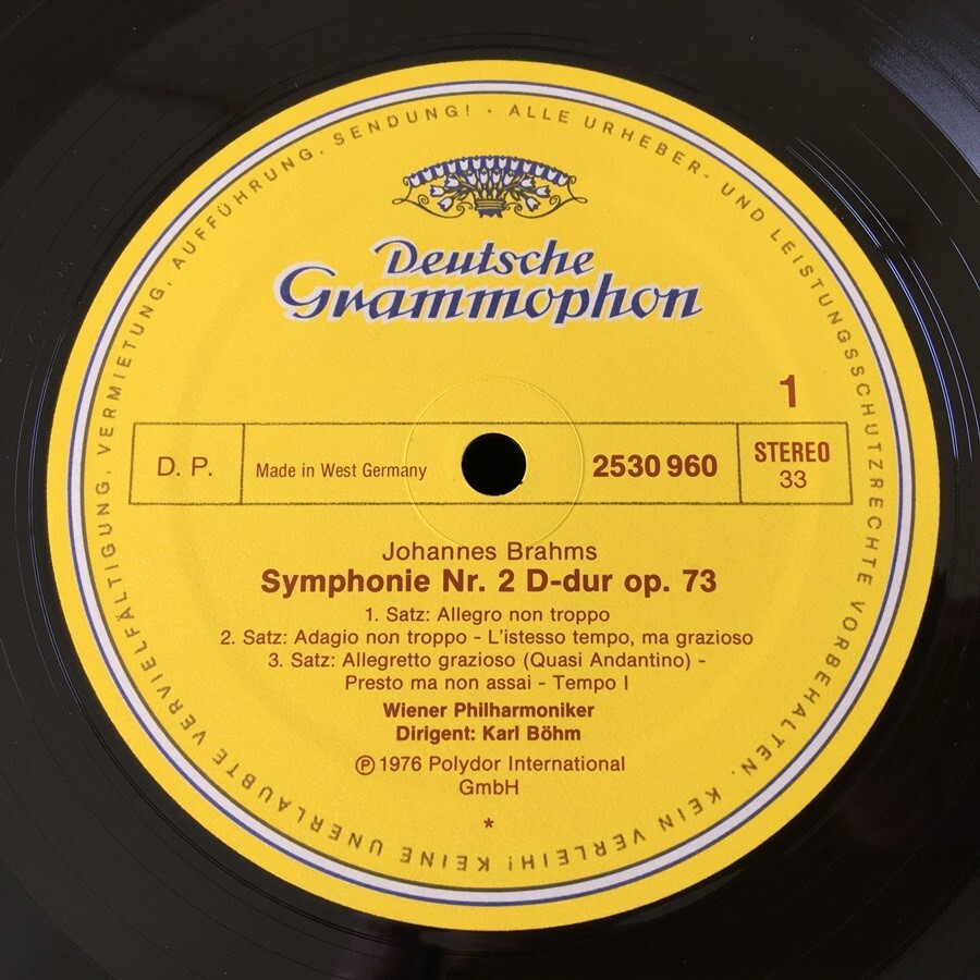 [j40]/ 西独盤 LP /『ブラームス 交響曲 第2番 ハイドンの主題による変奏曲 カール ベーム Brahms Karl Bohm』/ 2530 960_画像4