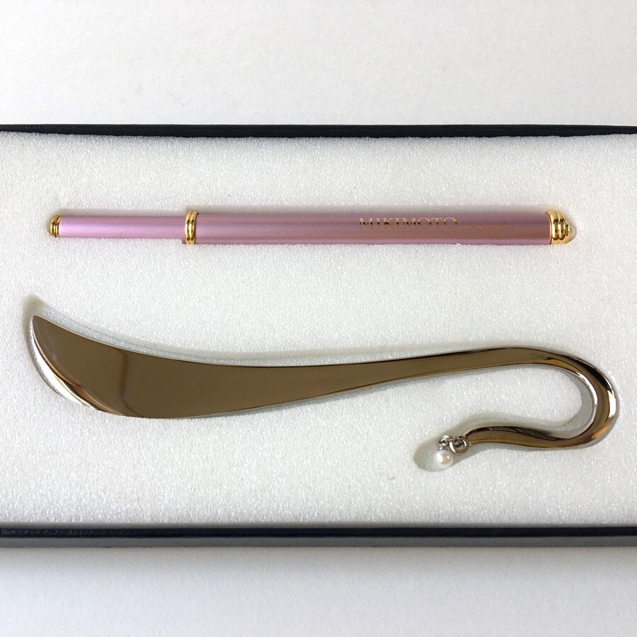 [bdd]/[MIKIMOTO Mikimoto шариковая ручка & книжка маркер (габарит) ( рекламная закладка ) жемчуг ( жемчуг ) есть розовый ]/ изменение сердцевина ( Mitsubishi SE-7) есть 