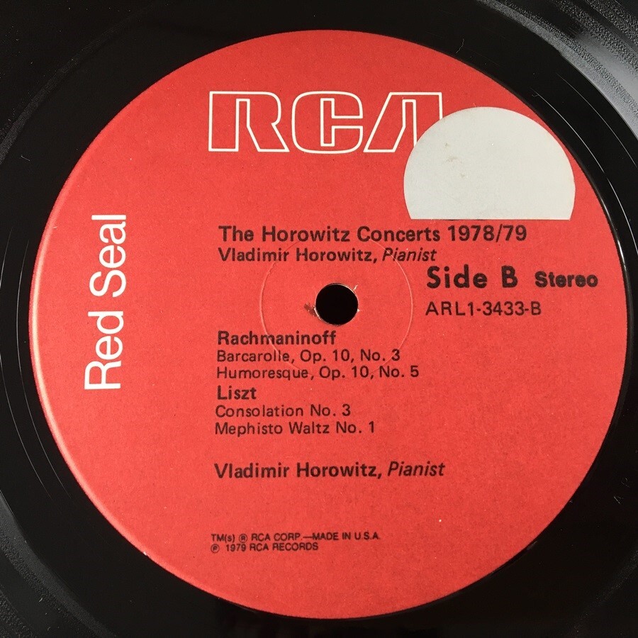 [k18]/ 米盤 LP /『ホロヴィッツ・コンサート 1978/79 シューマン ラフマニノフ リスト / The Horowitz Concerts 1978/79』/ ARL1-3433_画像5