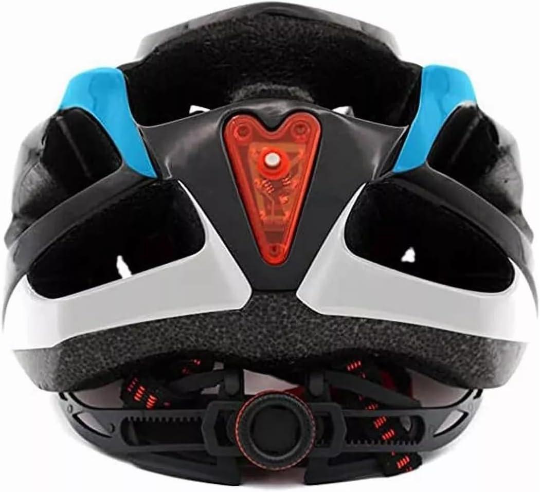 大特価自転車 ヘルメット 大人用 LEDライト 磁気 耐衝撃 軽量 通気性 青の画像3