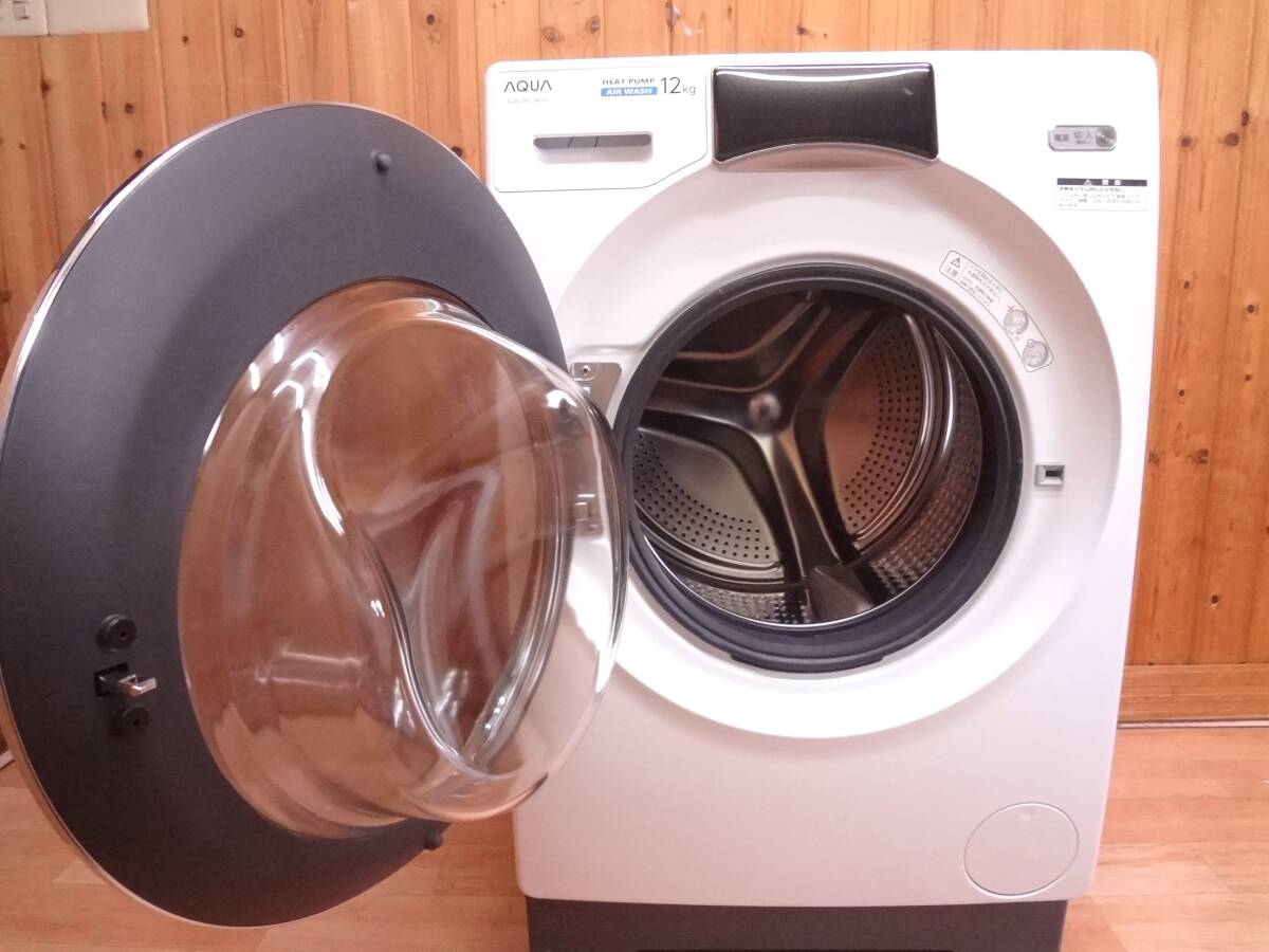 AQUA アクア ドラム式 洗濯機 AQW-DX12M まっ直ぐドラム 12kg/乾燥6kg 左開き 洗濯乾燥機 2021年製_画像7