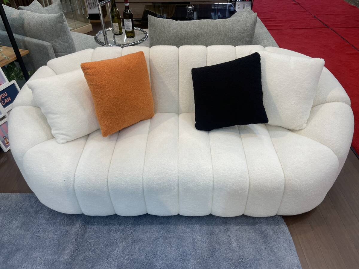  Korea manner b-kre sofa towel cloth 3 seater . shell shell white sofa triple sofa Korea interior salon furniture white 