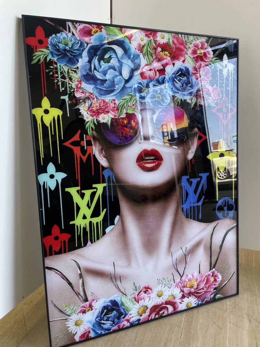 oma-ju art art panel brand art picture . poster ornament Louis Vuitton Vuitton design stylish flower woman 