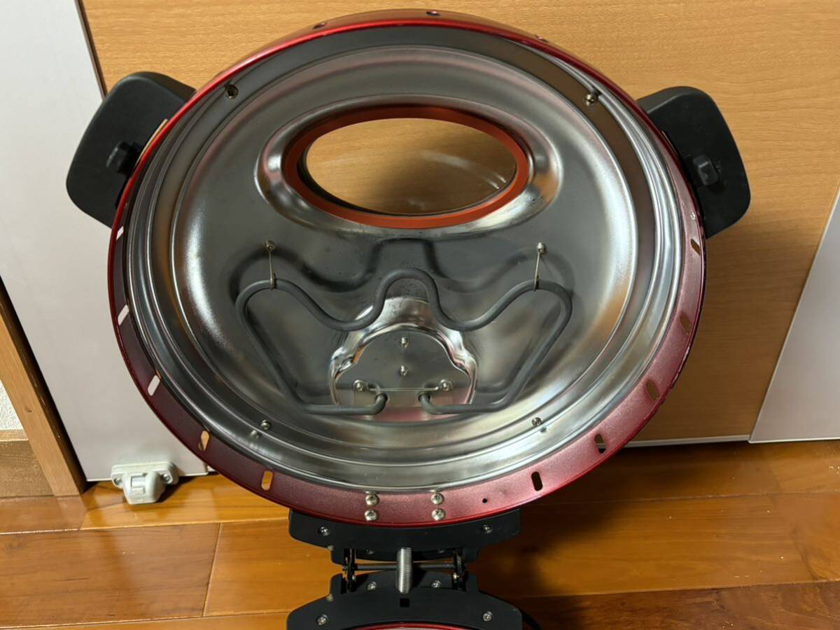 回転石窯ピザ＆ロースター タイマー付き FPM-220 レッド ピザ焼き器 ピザロースター ピザメーカー 両面加熱式 遠赤外線 料理本なしの画像3