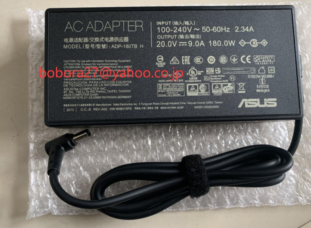 新品 ASUS 20V 9A ROG Zephyrus G14 G15 シリーズ 用ADP-180TB H 180W ACアダプター 6.0mm*3.7mm充電器 電源ケーブル付きの画像1