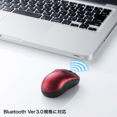 Bluetooth3.0 ブルーLEDマウス レッド 超小型で持ち運びに便利 MA-BTBL27R サンワサプライ 送料無料 新品_画像3