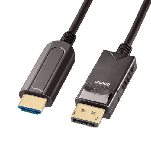 DisplayPort-HDMI変換光ファイバーケーブル 20m DisplayPortからHDMIに接続 KC-DPHDFB200 サンワサプライ 送料無料 新品_画像1