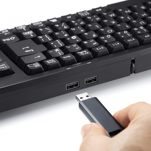 USBハブ付コンパクトキーボード USB2.0ハブを2ポート内蔵　フルキーボード SKB-KG2UH2BK サンワサプライ 送料無料 新品_画像2