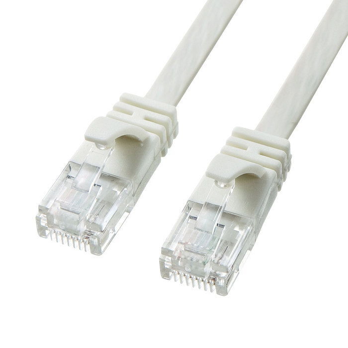 Категория 6A Плоская локальная локальная кабель белая 3м крышка с крышкой 10 г бит Ethernet Совместимость с Sanwa Supply KB-FL6A-03W Новая бесплатная доставка