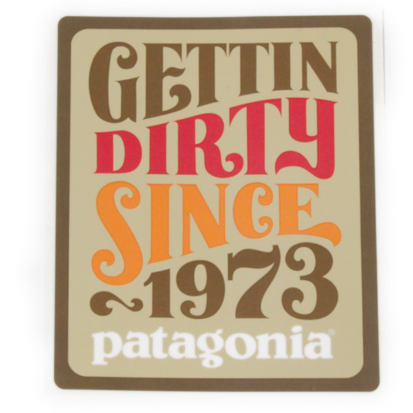 廃番 パタゴニア ステッカー ゲッティンダーティ 大 PATAGONIA GETTIN DIRTY 1973 ジェフ カンハム JEFF シール ギア デコ カスタム 新品_画像1