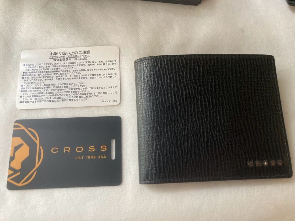 ◆ クロス　【CROSS】　二つ折り財布　ウォレット　レザーブラック　◆_画像6