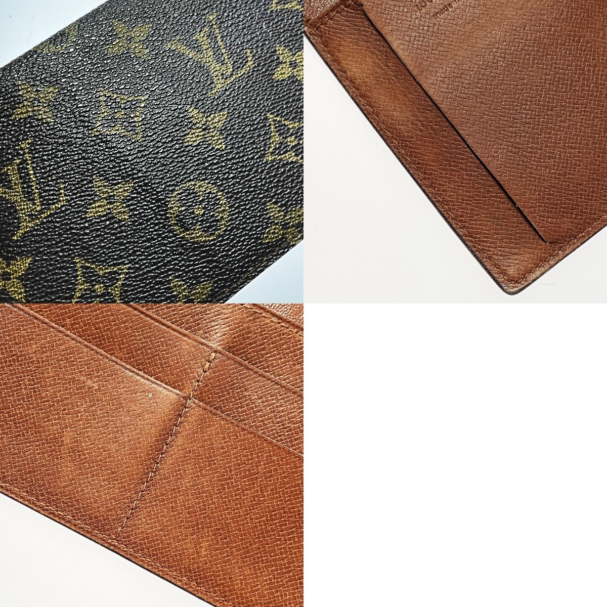 ☆☆ LOUIS VUITTON ルイヴィトン モノグラム ポルトシェキエ・ダブル M62223 ブラウン 長財布 ユニセックス ゴールド金具 傷や汚れあり_画像7