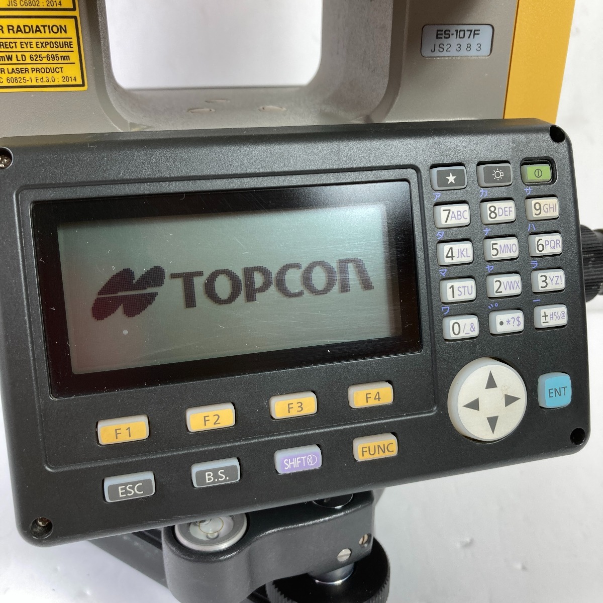 ＊＊ TOPCON トータルステーション (バッテリ2個・充電器・ケース付）※2022/6/7 校正済 ES-107F イエロー やや傷や汚れありの画像7