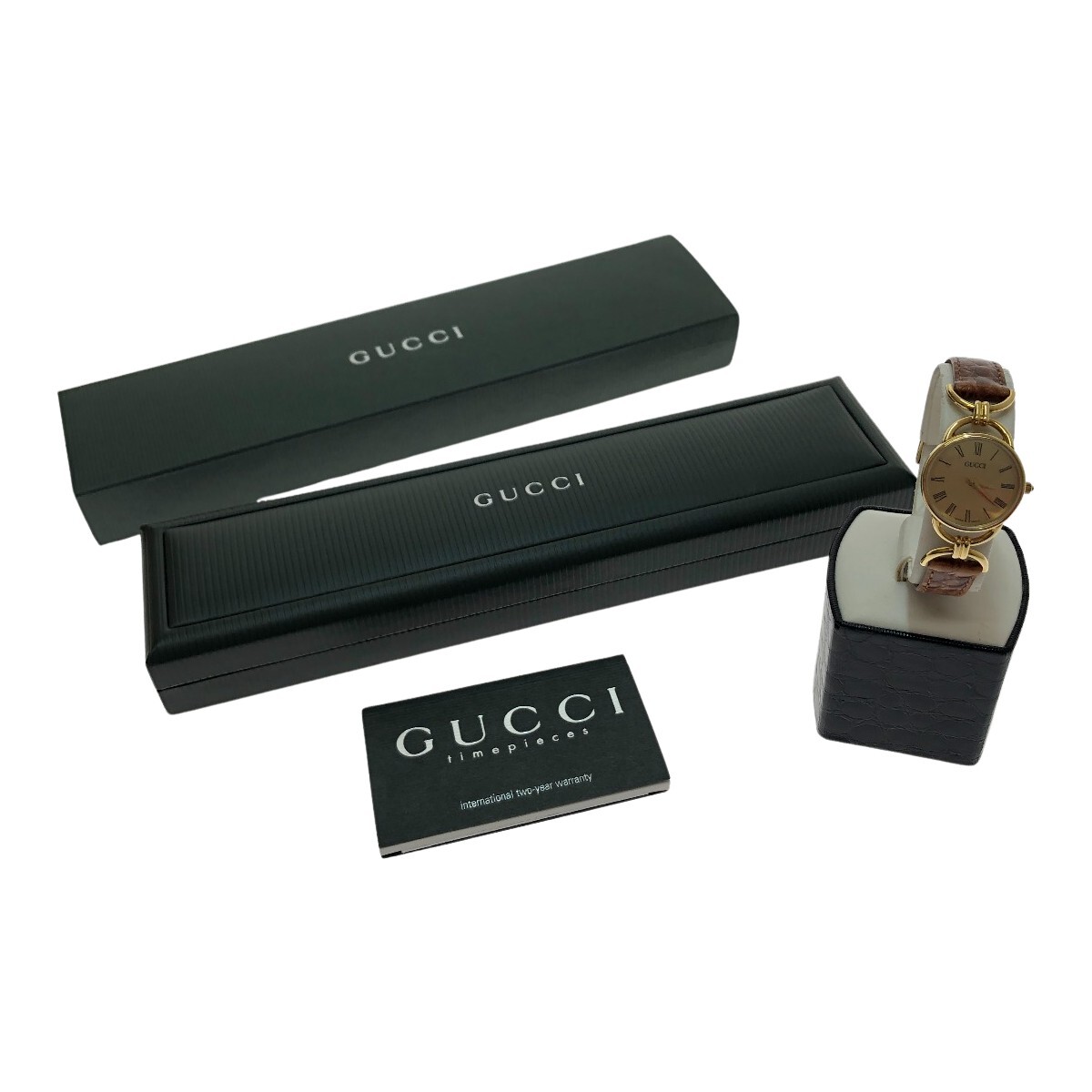 □□ GUCCI グッチ 腕時計 GP/レザー クオーツ 6000.2.L やや傷や汚れあり_画像10