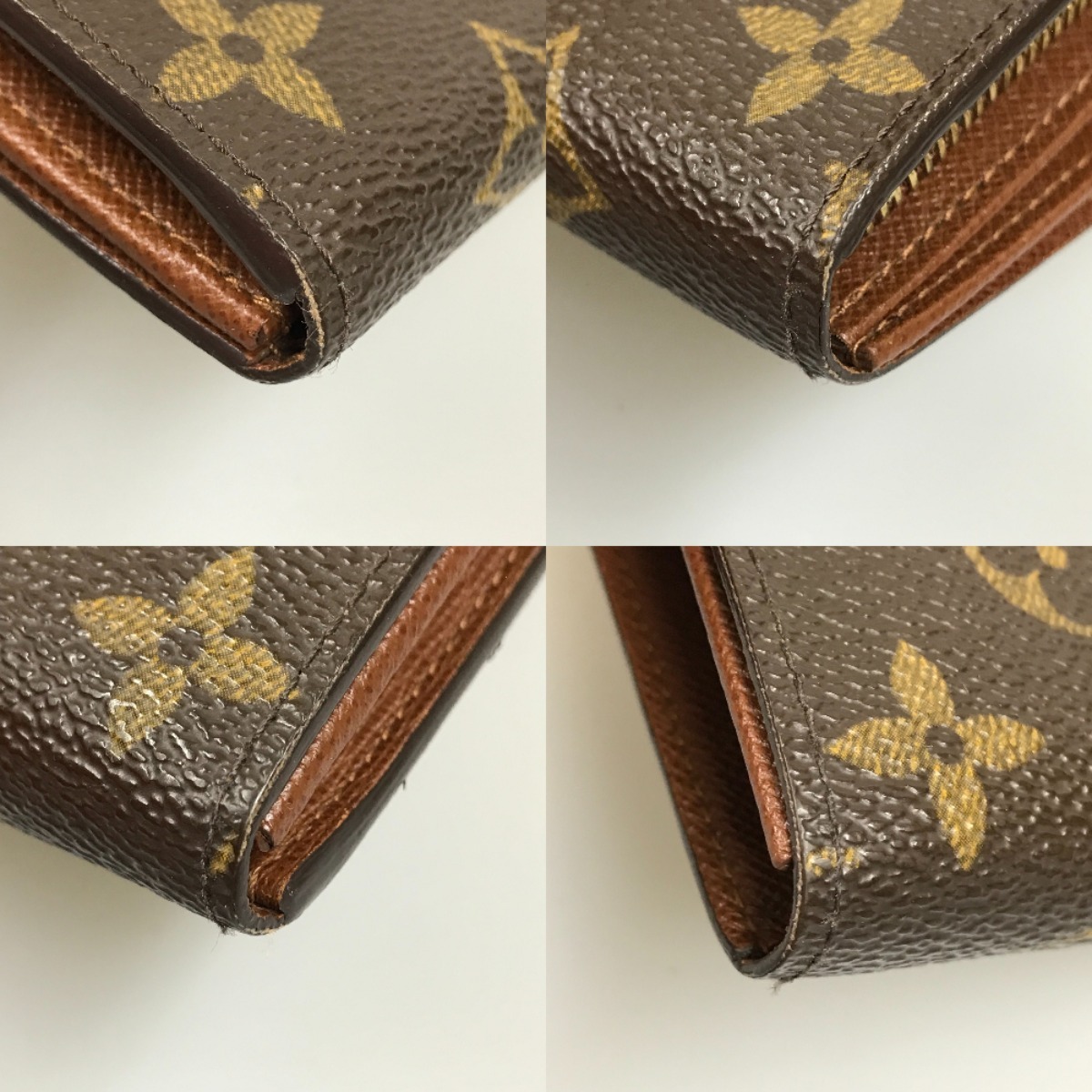 ## LOUIS VUITTON ルイヴィトン 2つ折り財布 モノグラム ポルト モネ・ビエ トレゾール M61730 ブラウン 傷や汚れあり_画像10