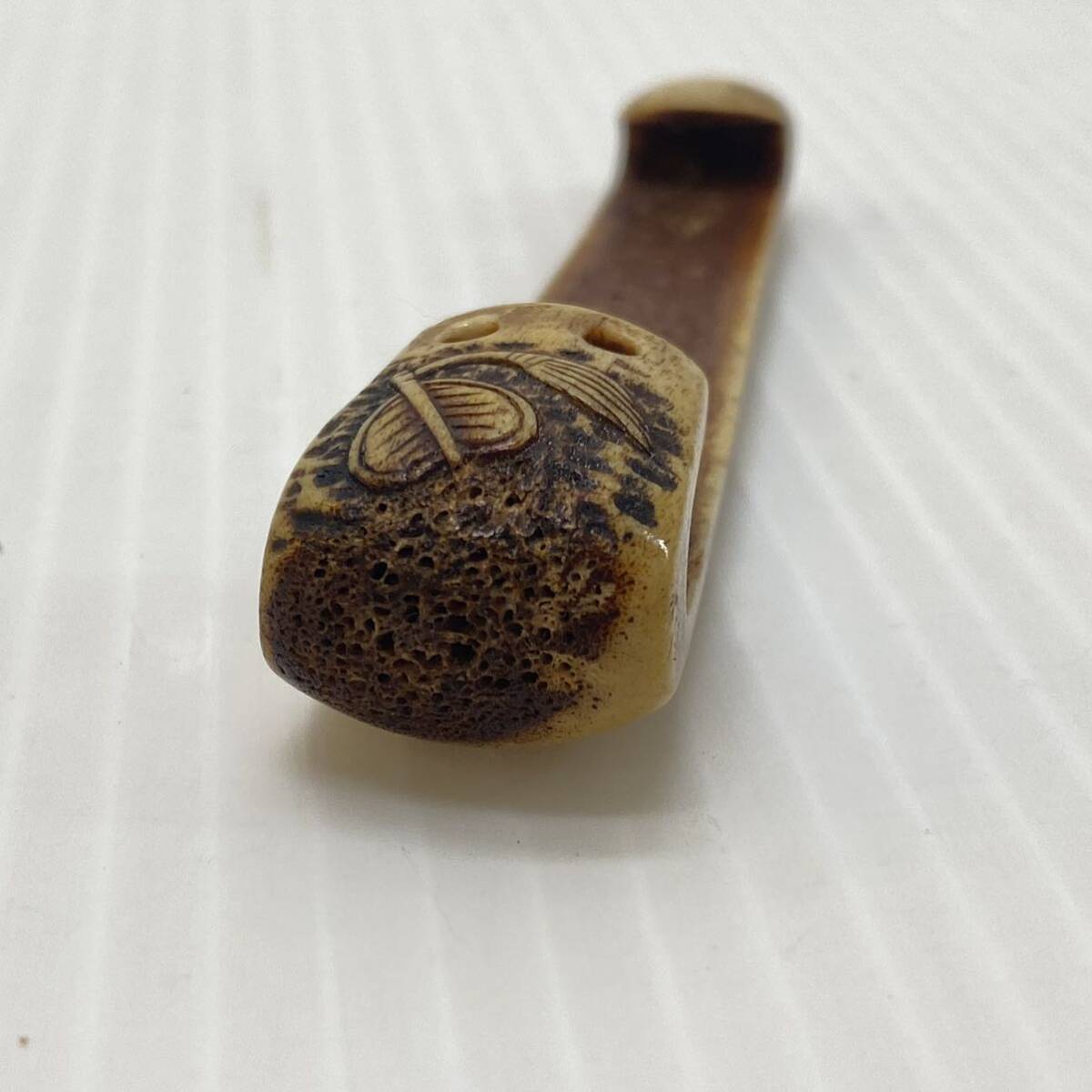 олень угол .. предмет разница netsuke старый инструмент антиквариат времена предмет Edo . map скульптура obi щипцы античный коллекция 
