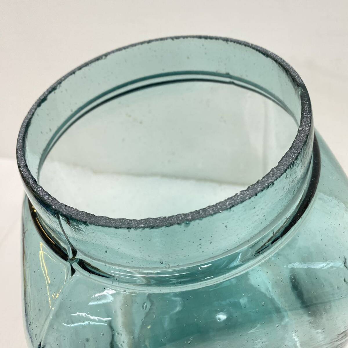 レトロ ガラス瓶 海苔瓶 気泡 アンティーク ビン 保存瓶 インテリア コレクション 硝子_画像3