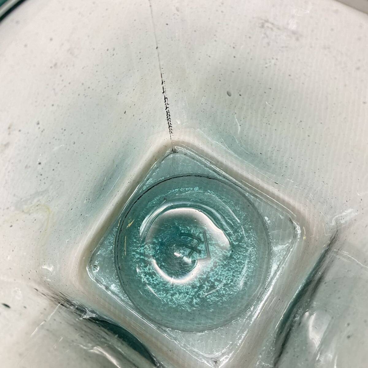 レトロ ガラス瓶 海苔瓶 気泡 アンティーク ビン 保存瓶 インテリア コレクション 硝子_画像7