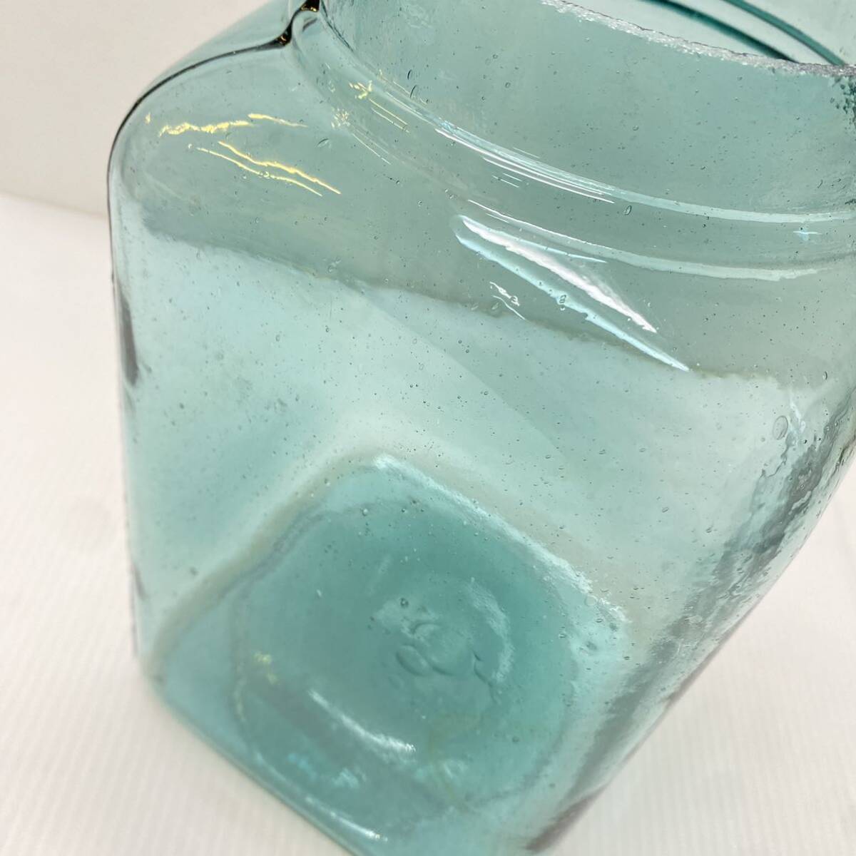 レトロ ガラス瓶 海苔瓶 気泡 アンティーク ビン 保存瓶 インテリア コレクション 硝子_画像8