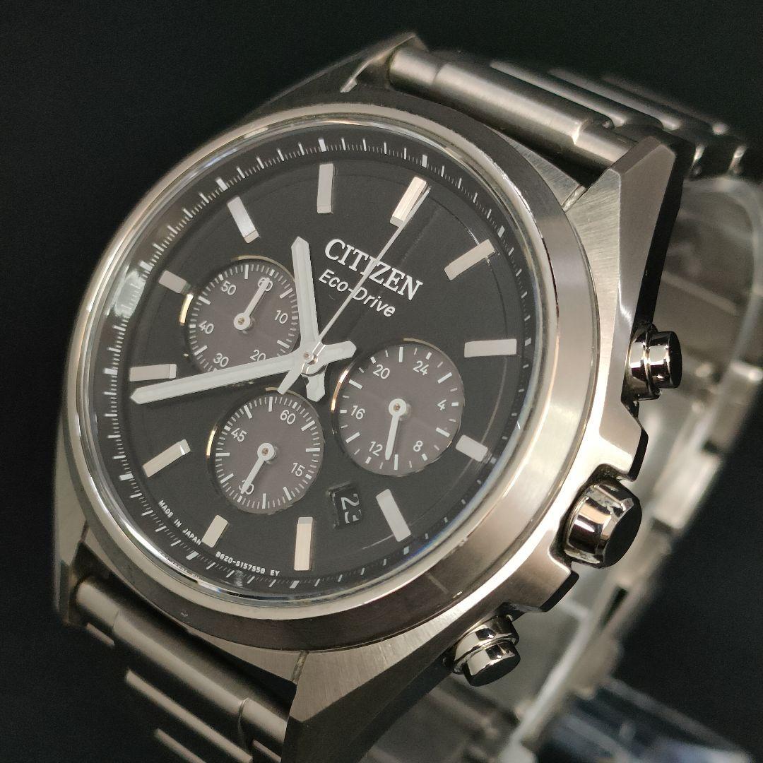 極美品【稼働品】CITIZEN　シチズン　B620　ブラック　シルバー　ソーラー_画像1