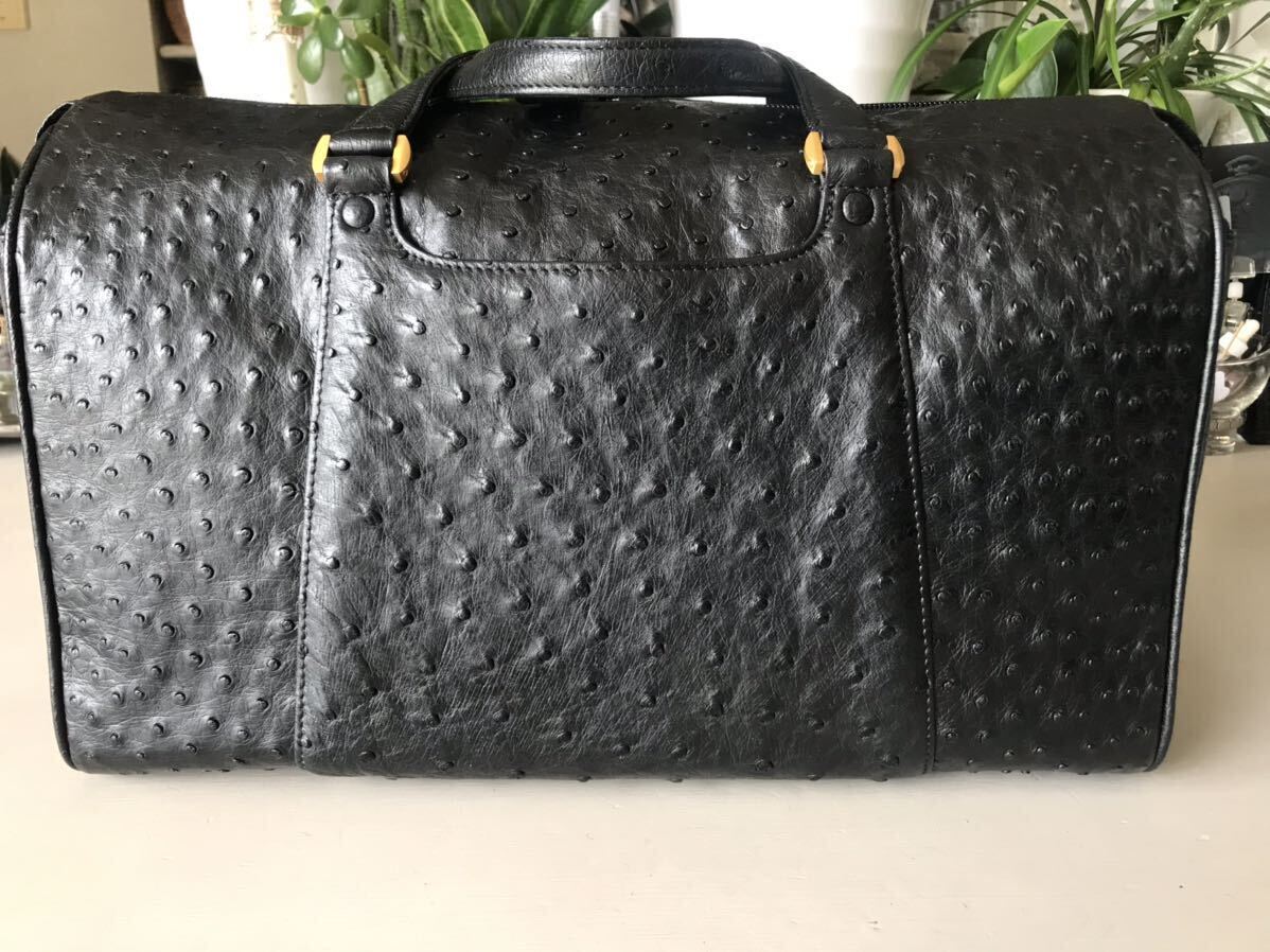  unused GRES Paris real Ostrich Boston bag handbag exotic leather / crocodile Lizard python liking also 