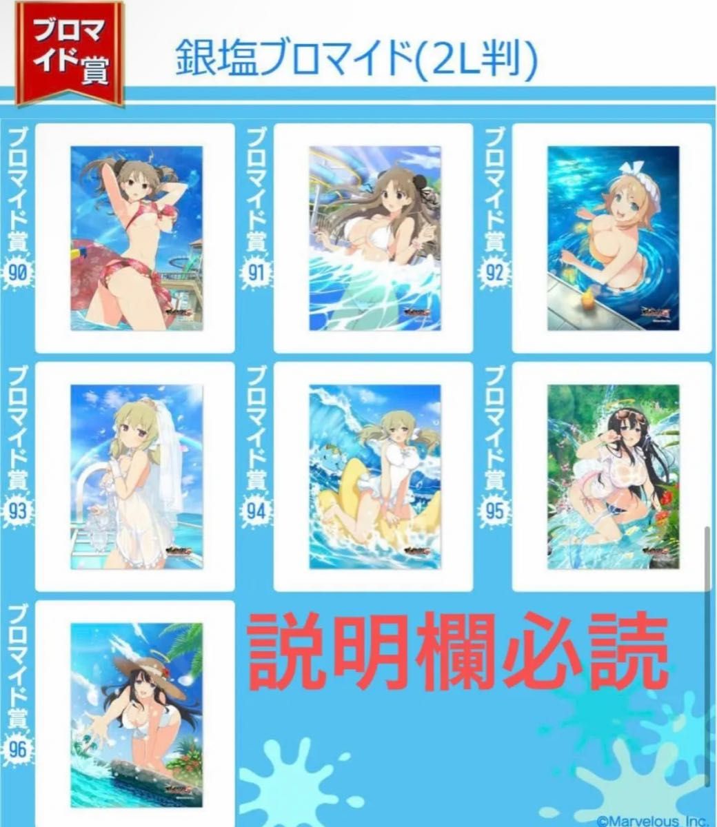 本日削除　くじコレ 閃乱カグラ 銀塩ブロマイド カグラ千年祭執行部 全7種セット