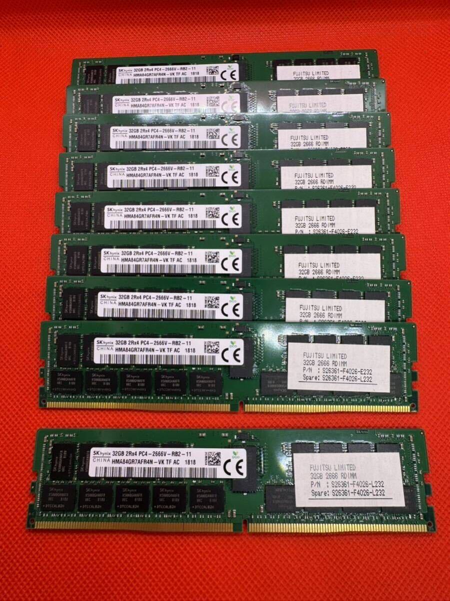 SKhynix 32GB 2Rx4 PC4-2666V-RB2-11 サーバー用DDR4メモリ32GB 9枚セット計288GB 管15の画像1