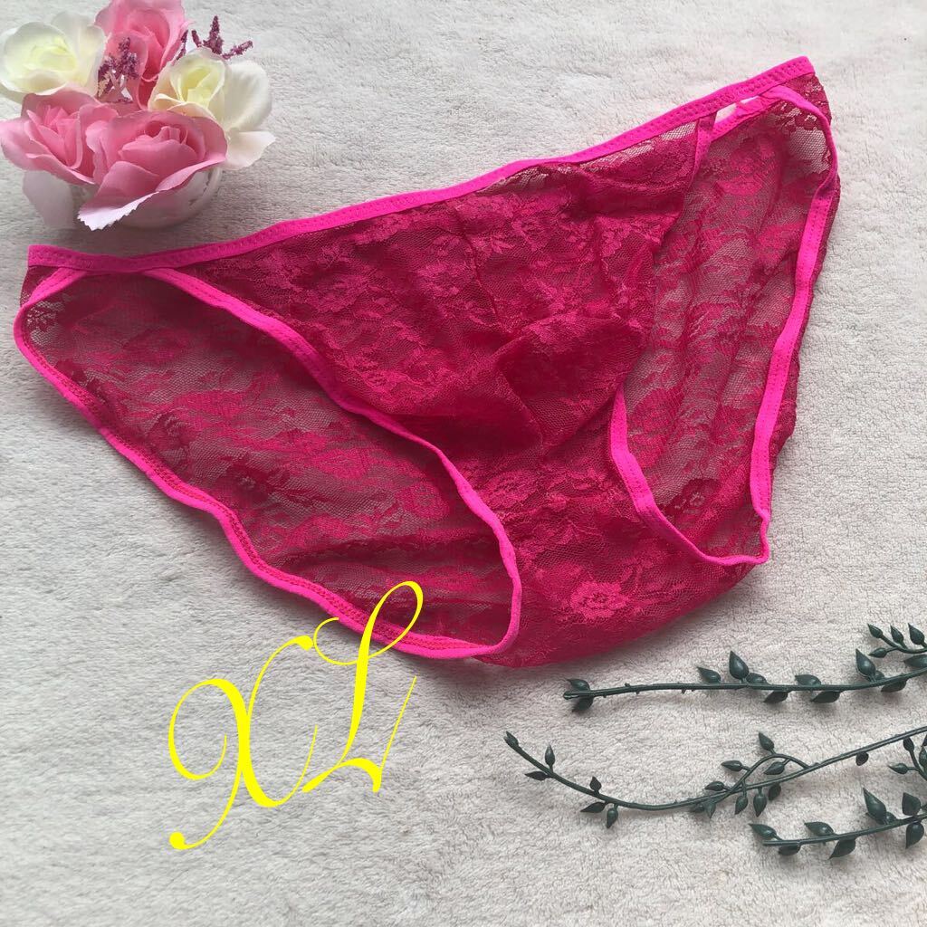 新品 メンズ XLサイズ ピンク エロカッコいい シースルー sexy  エロセクシー ビキニ ブリーフ ショーツ パンツ の画像1