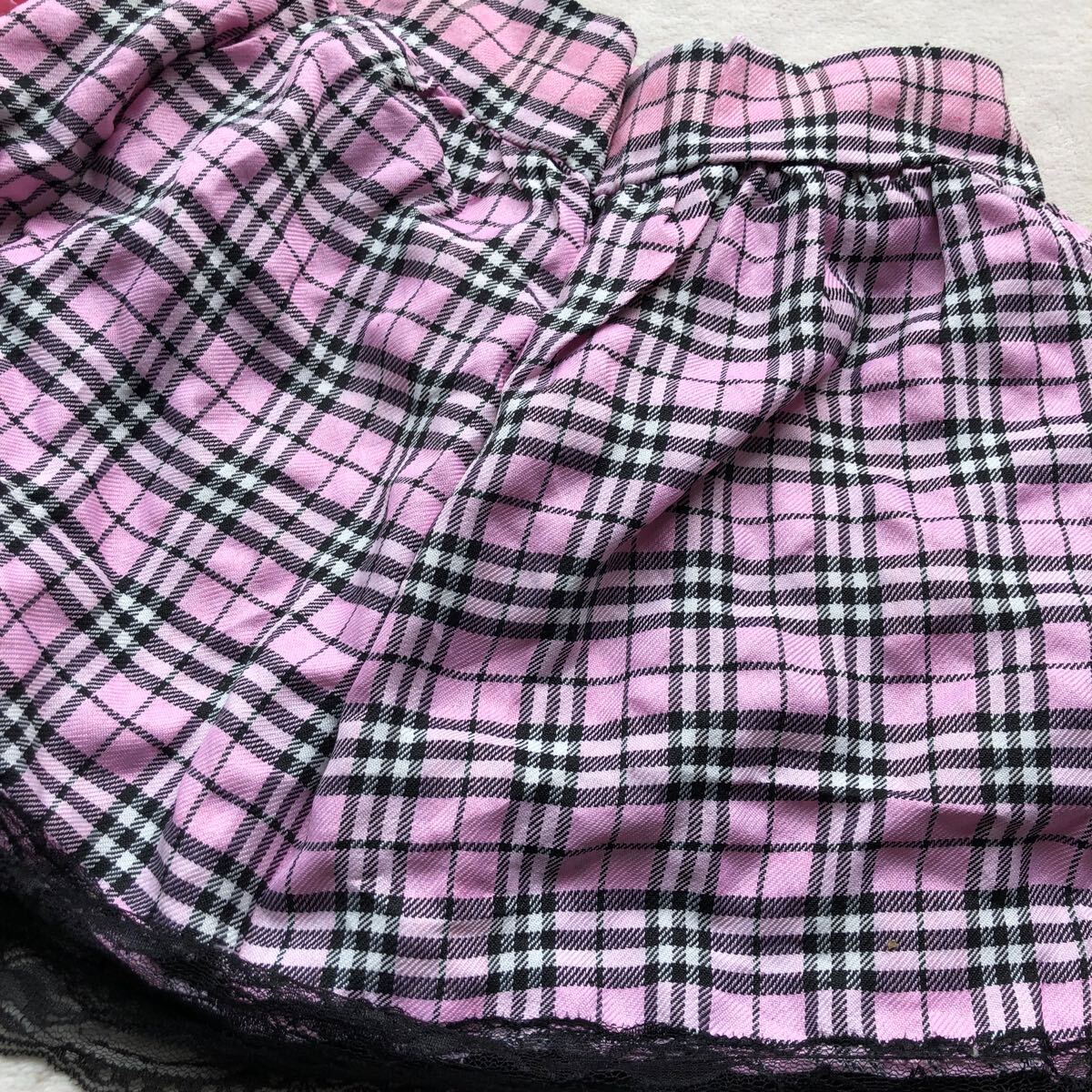 新品 愛される予感 ピンク ブラック チェック スカート コスプレ コスチューム エロ可愛い 誘惑 セクシー レディース下着の画像2