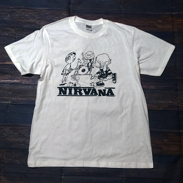 送料無料【Nirvana × peanuts風】Never Mind /ニルヴァーナ / ホワイト★選べる5サイズ/S M L XL 2XL/ヘビーウェイト 5.6オンス_画像2